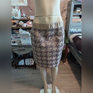 Loft purple Houndstooth pattern a line skirt size 10‎